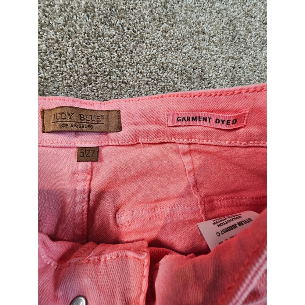 Judy Blue Pink Garment Dyed Cargo Straight Leg Jeans Womens 5/27 JB88837 C - Picture 14 of 15